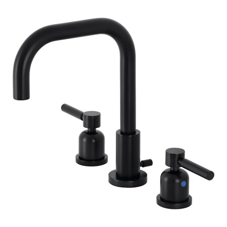 Kingston Brass FSC8930DL Concord Widespread Bathroom Faucet W/Brass Pop-Up, Matte Blk FSC8930DL